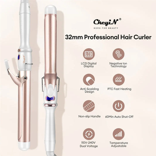 Professional 32mm Curling Iron – Effortless Salon Waves with Long-Lasting Shine